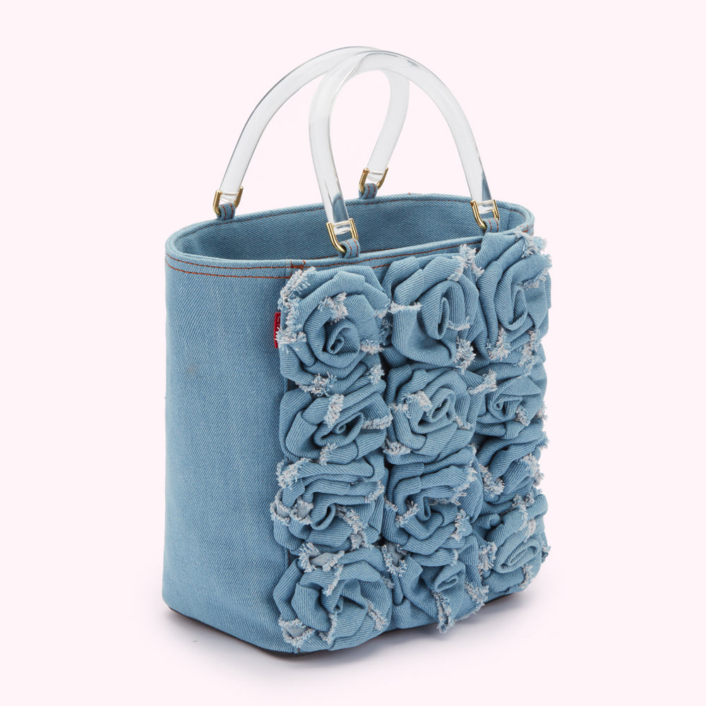 LULU GUINNESS デニムローズバスケットバッグ Denim Rose Basket Bag | Designer Handbags For Women | Lulu