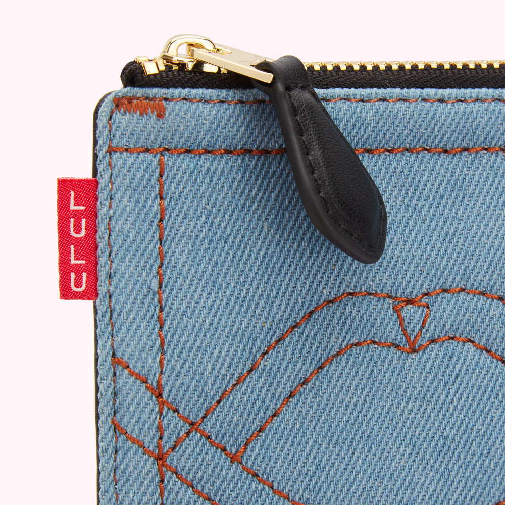 LULU GUINNESS デニムジョジョウォレット Denim Jojo Wallet | Designer Accesories For Women | Lulu