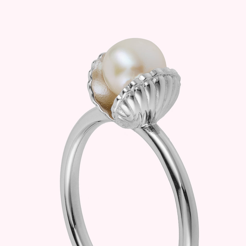 Sterling Silver Freshwater Pearl Edison Ring main image 1
