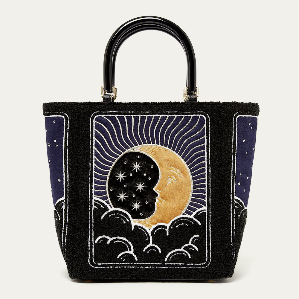 Black Cosmic Bibi Tote Bag | Designer Handbags | Lulu Guinness