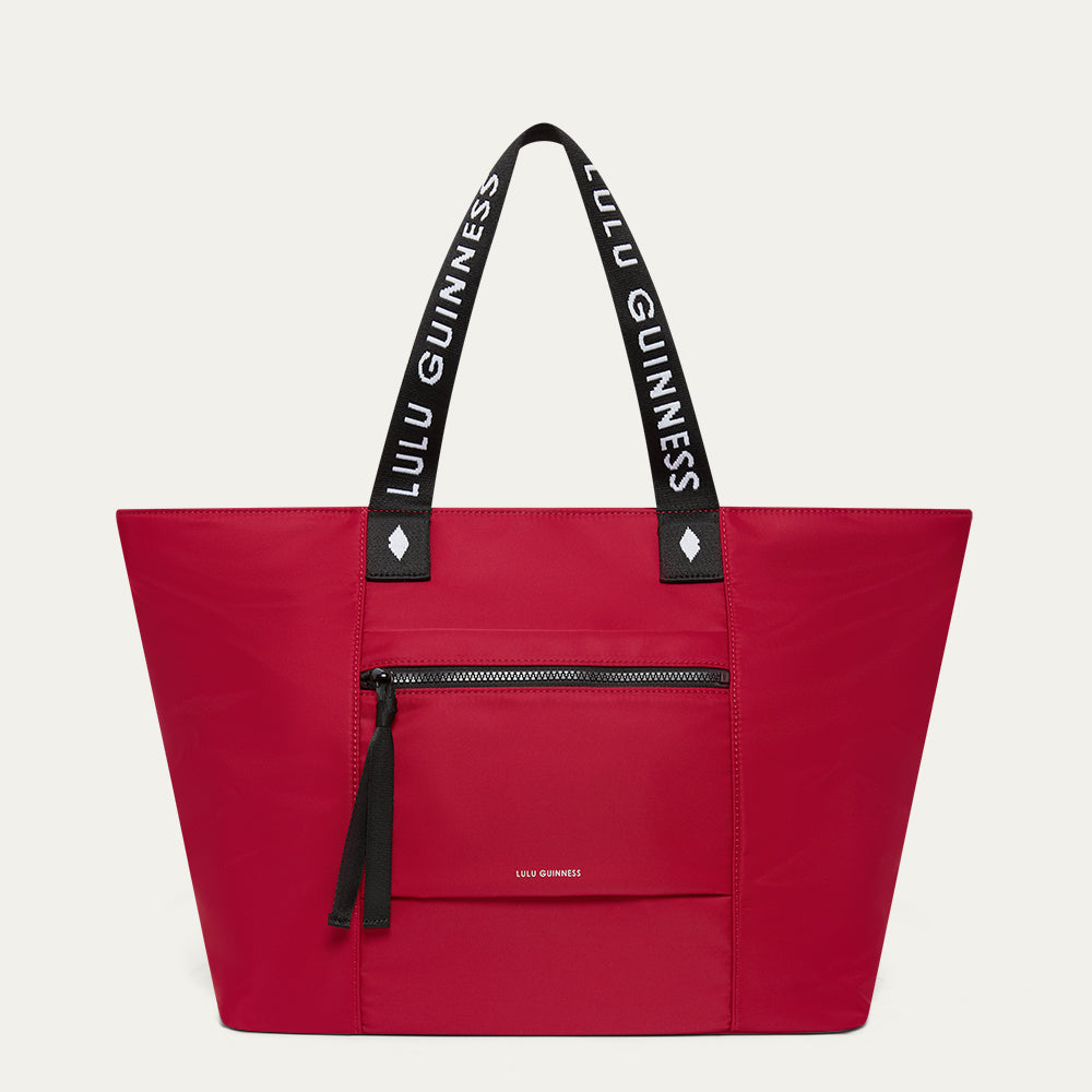 Lulu Red Nylon Macy Tote Bag | Designer Tote Bag