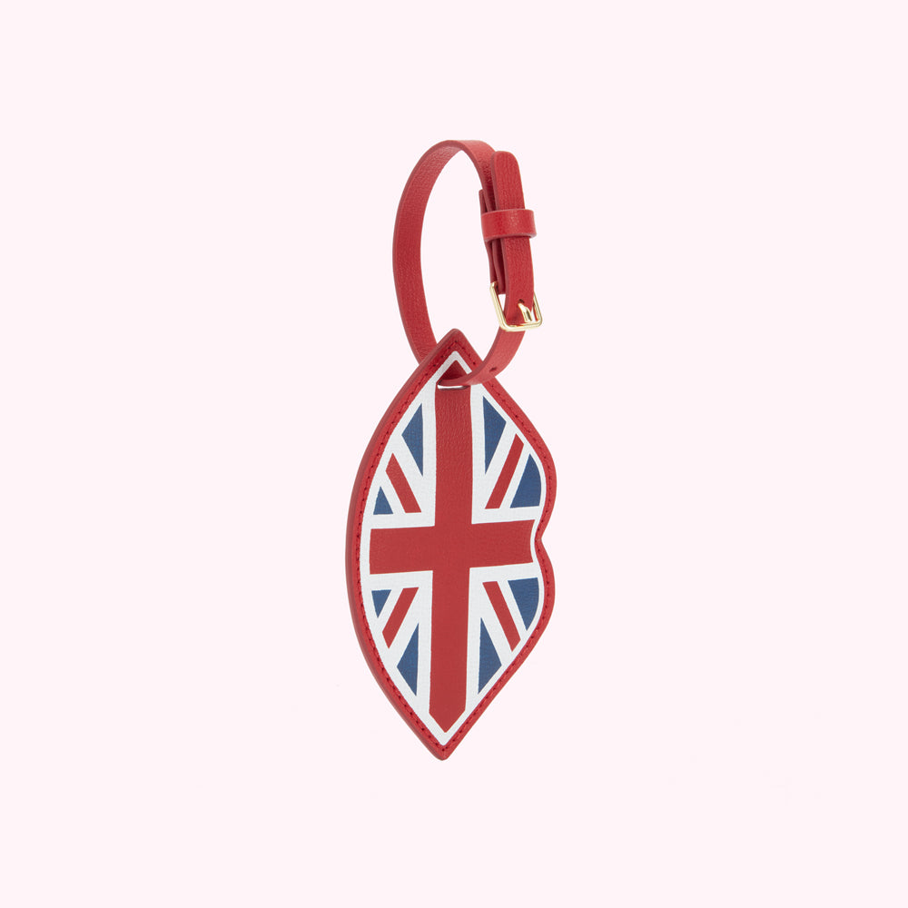 LULU RED UNION JACK LEATHER LUGGAGE TAG