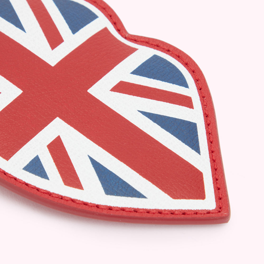 ◆ ルルギネス ◆リップ型 ユニオンジャック レザーラゲッジタグ Lulu Red Union Jack Luggage Tag | Lulu Guinness