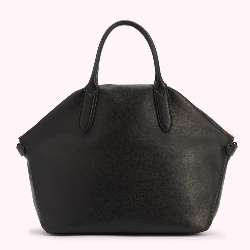 Black Leather Simone Tote Bag | Lulu Guinness