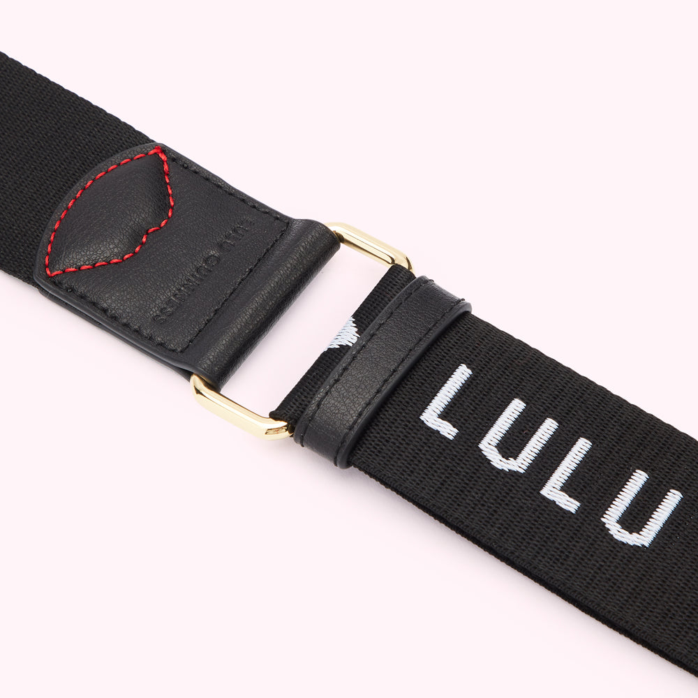 LULU GUINESSベルト Black Interchangeable Printed Bag Strap | Lulu Guinness
