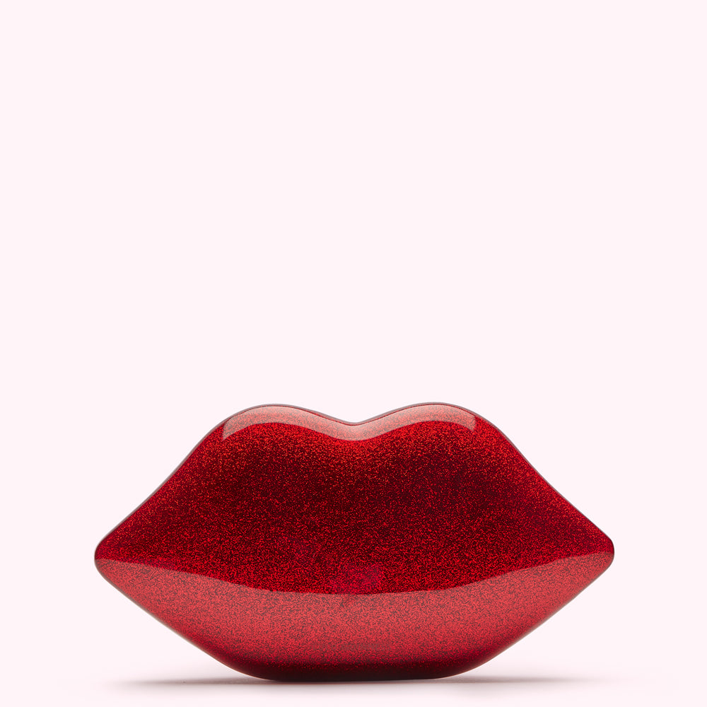Lulu guinness top glitter lips clutch