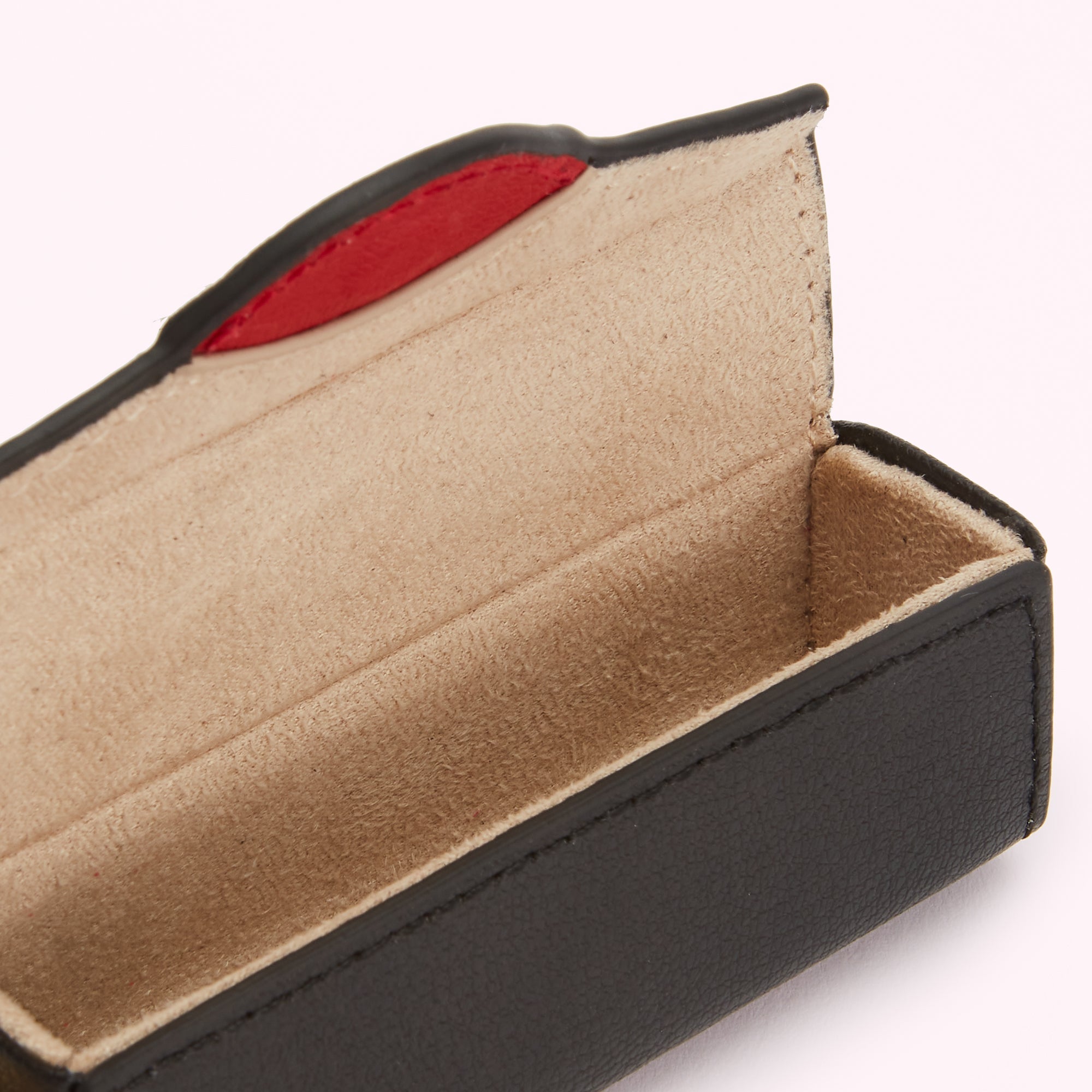 Black Leather Lipstick Holder Keyring | Lulu Guinness