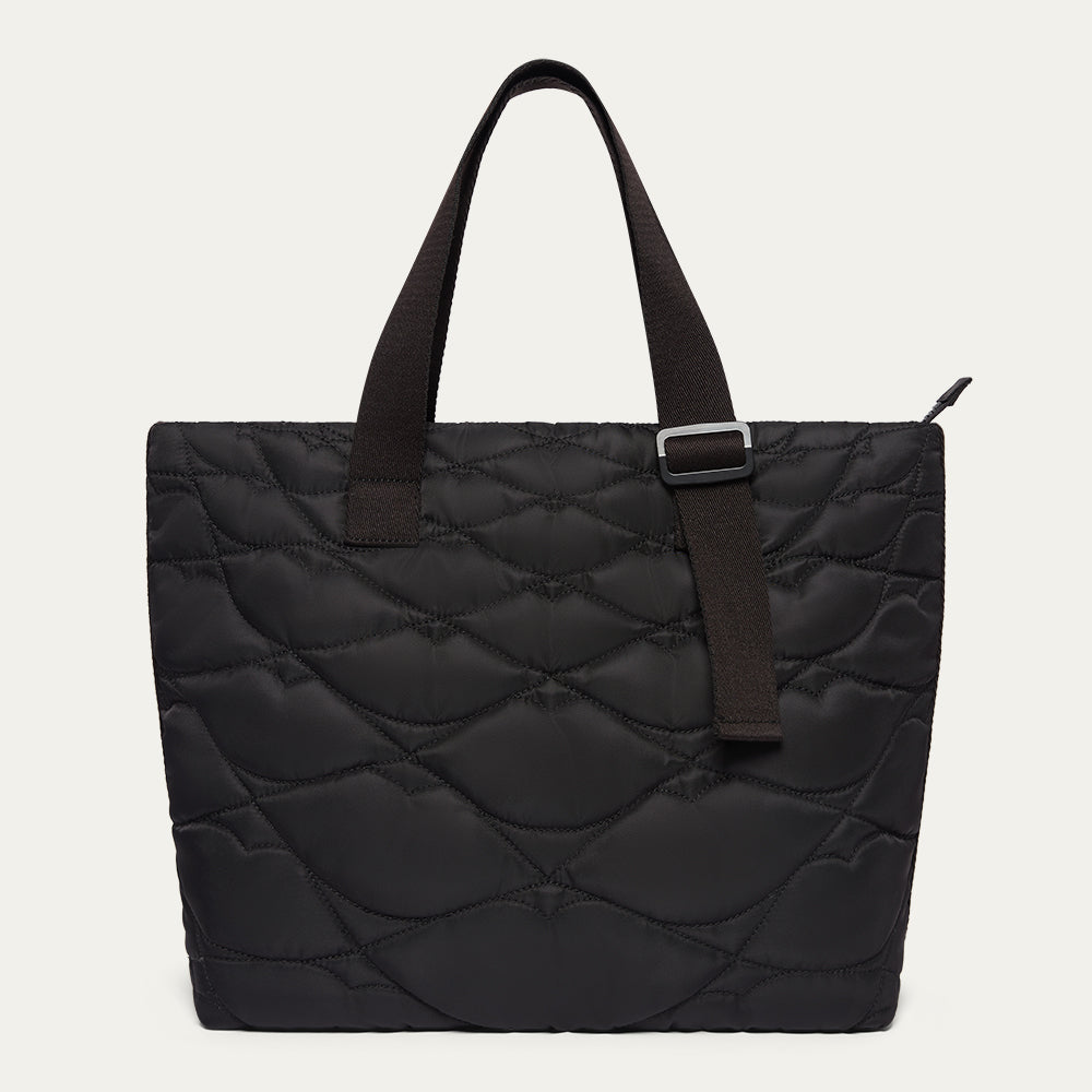 Black Quilted Lip Tote | Designer Tote Bag | Lulu Guinness