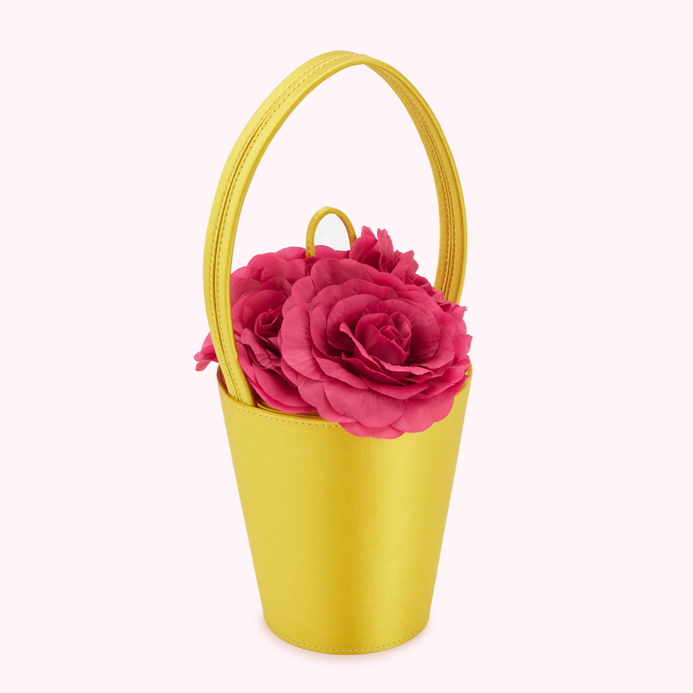 ルルギネス　LULU GUINNESS 薔薇　ローズ お花バッグ　黒 ストロー Black Multi Life Is A Bag Of Roses Rose Basket Bag
