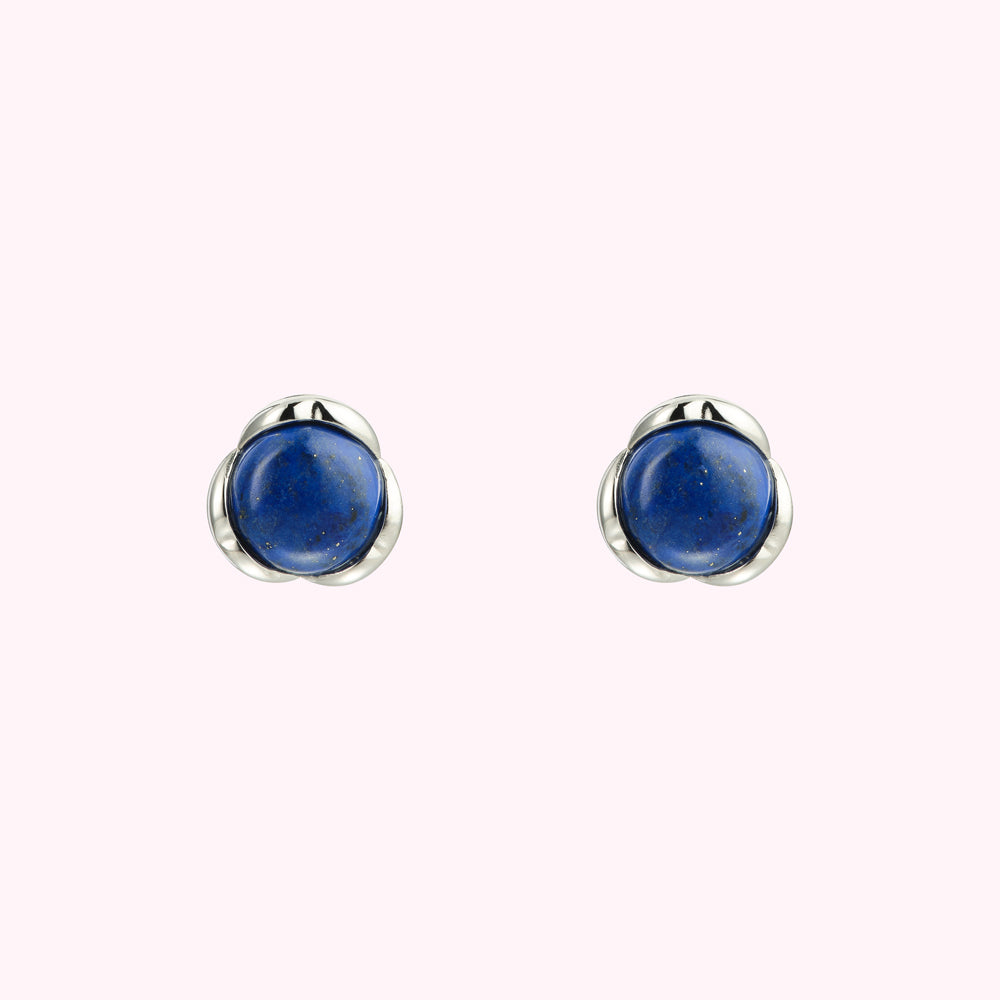 Sterling Silver Lapis Lazuli Lucia Lip Stud Earrings | Lulu Guinness