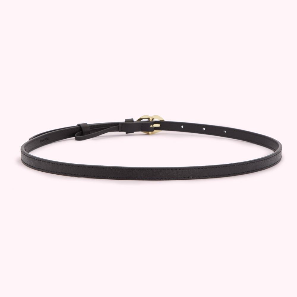 Black Lip Buckle Belt | Accessories | Lulu Guinness