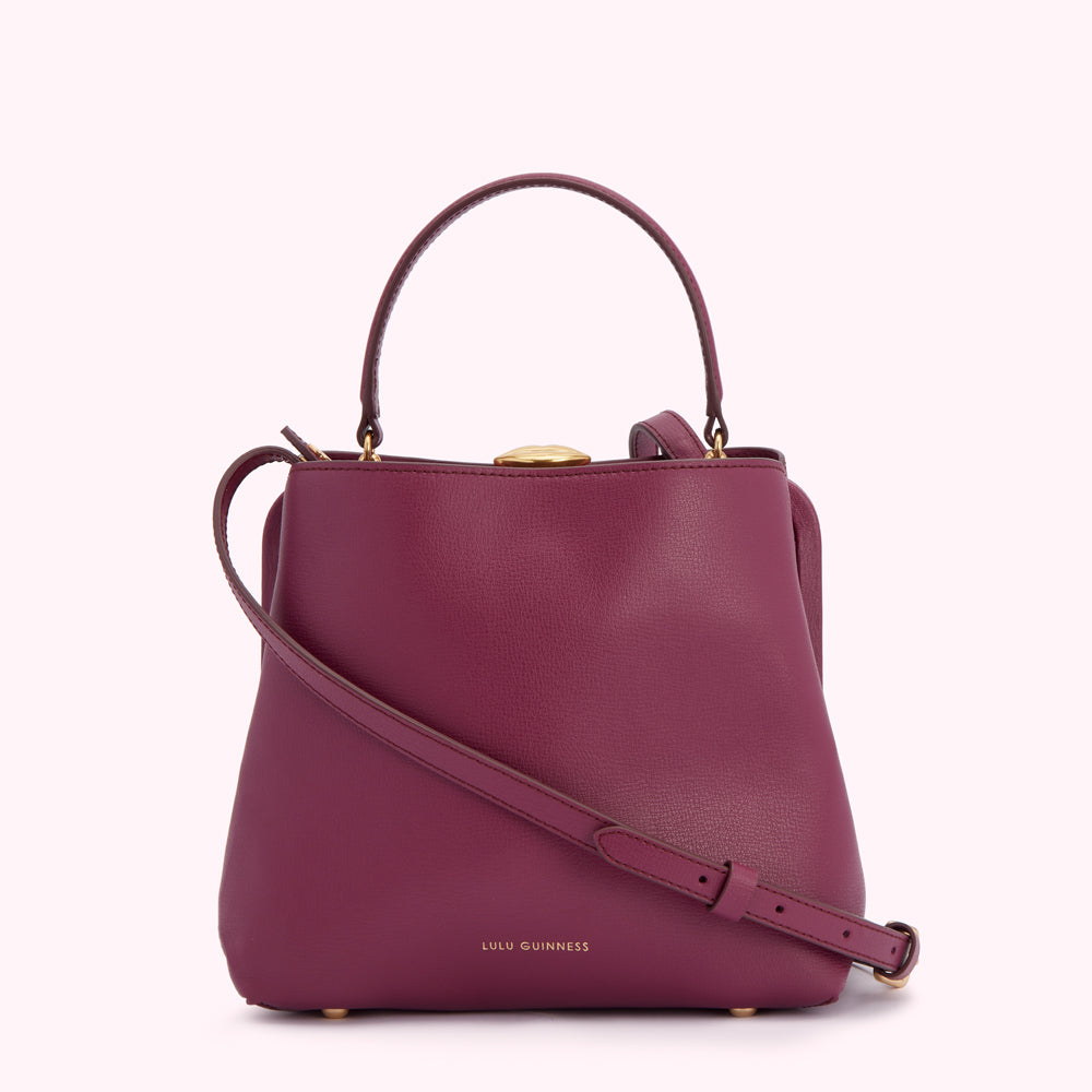 PEONY MEDIUM LEATHER RUBY