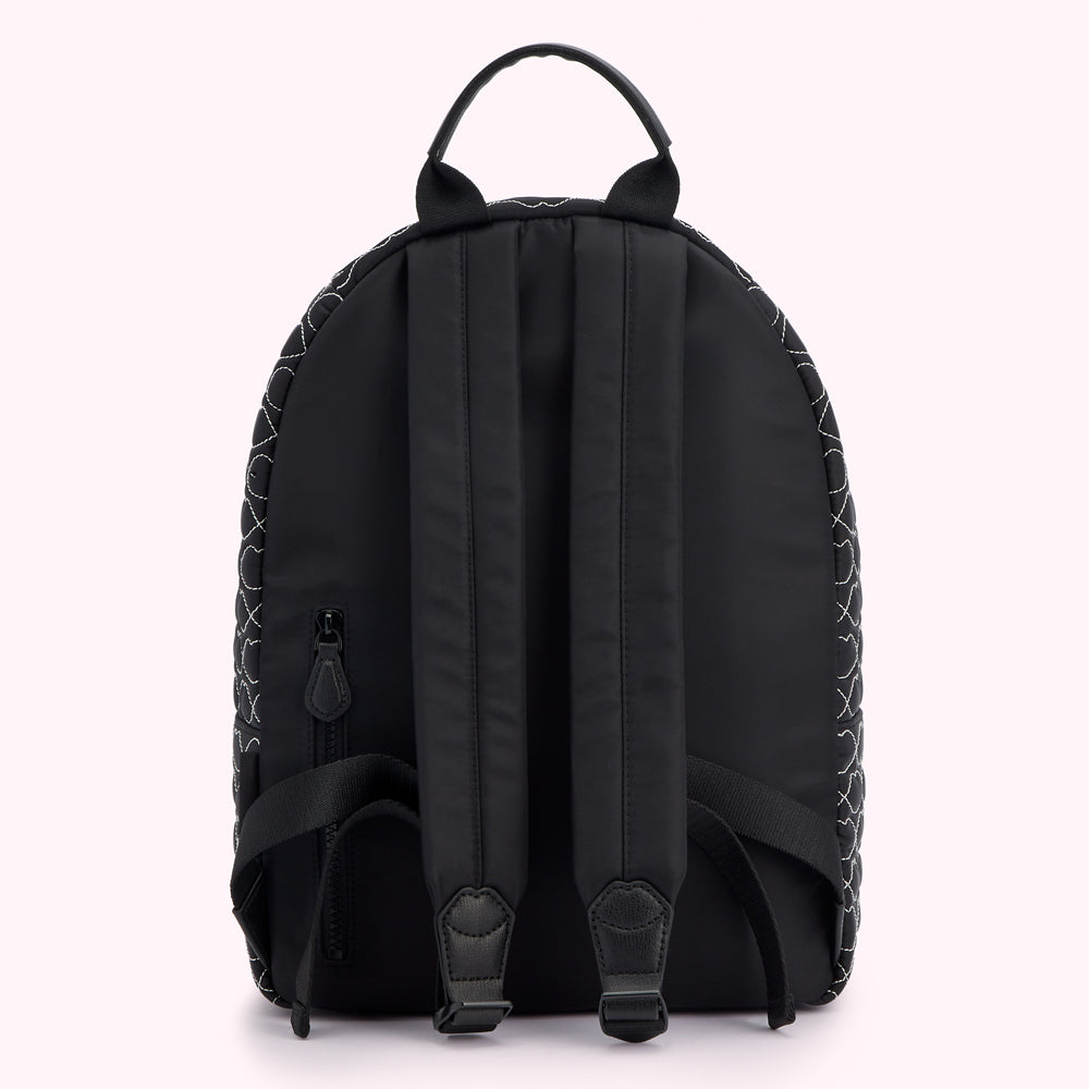 Black Quilted Lips Tony Backpack