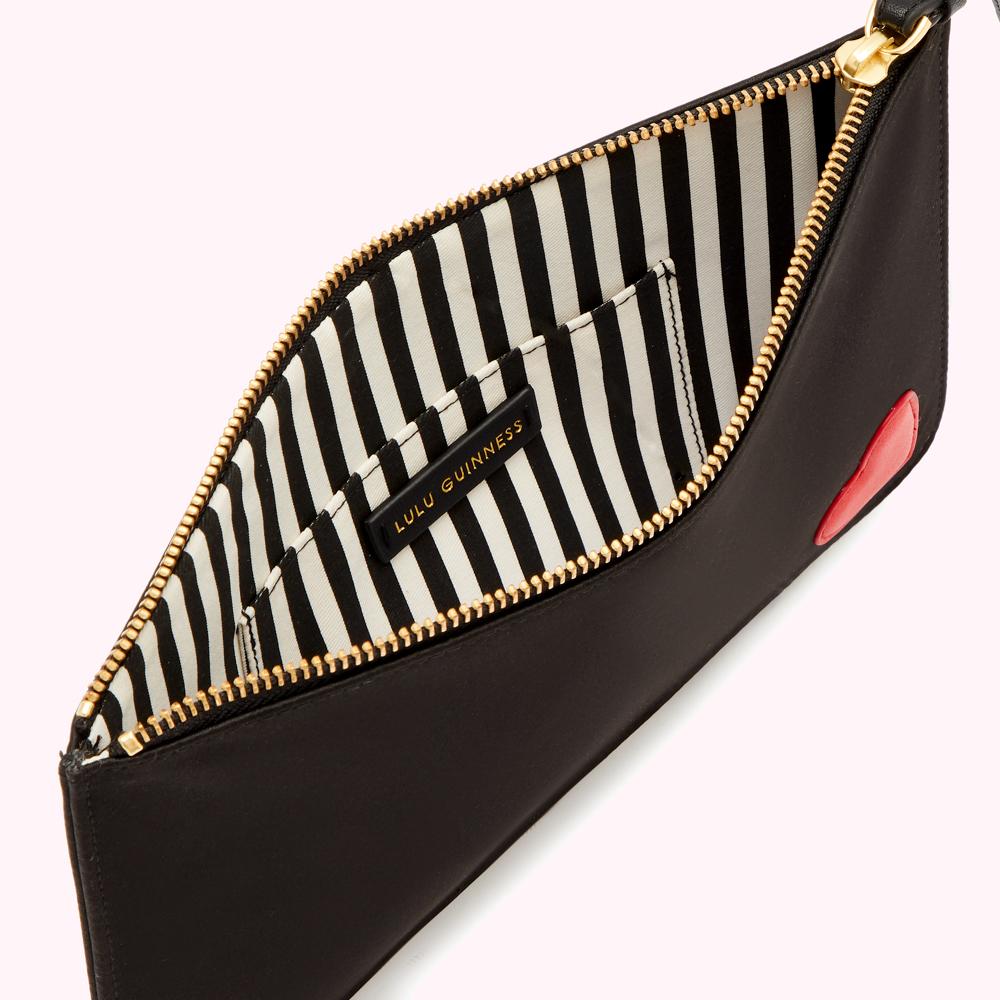 Black Heart Grace Pouch | Designer Accessories