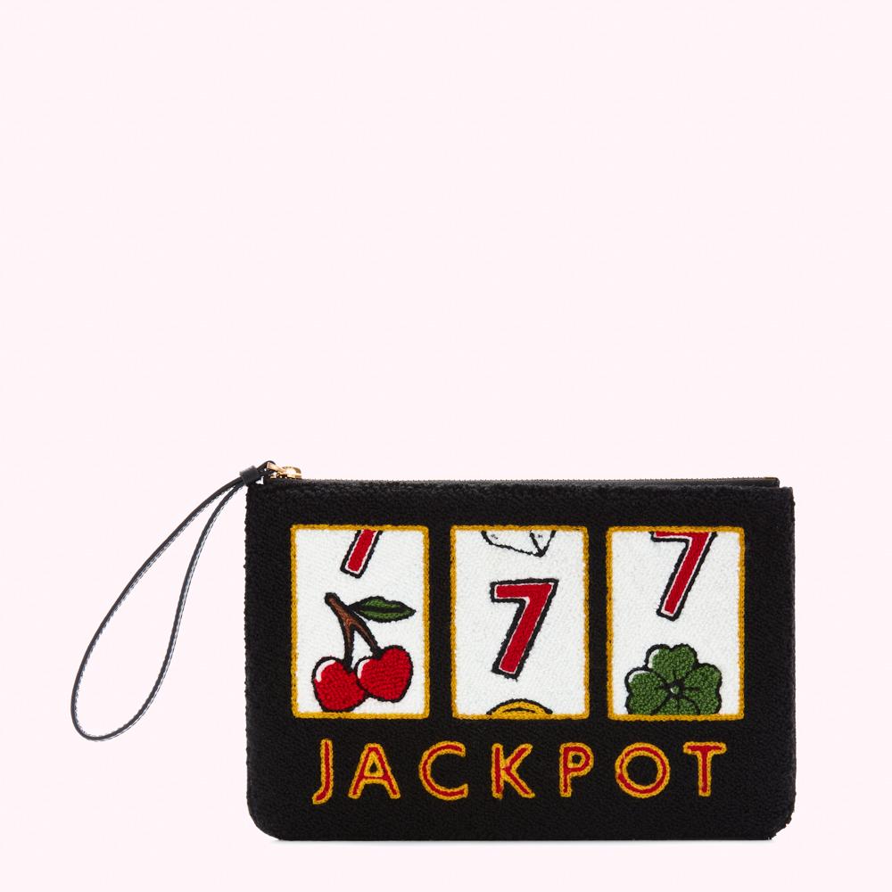 BLACK LEATHER JACKPOT GRACE POUCH