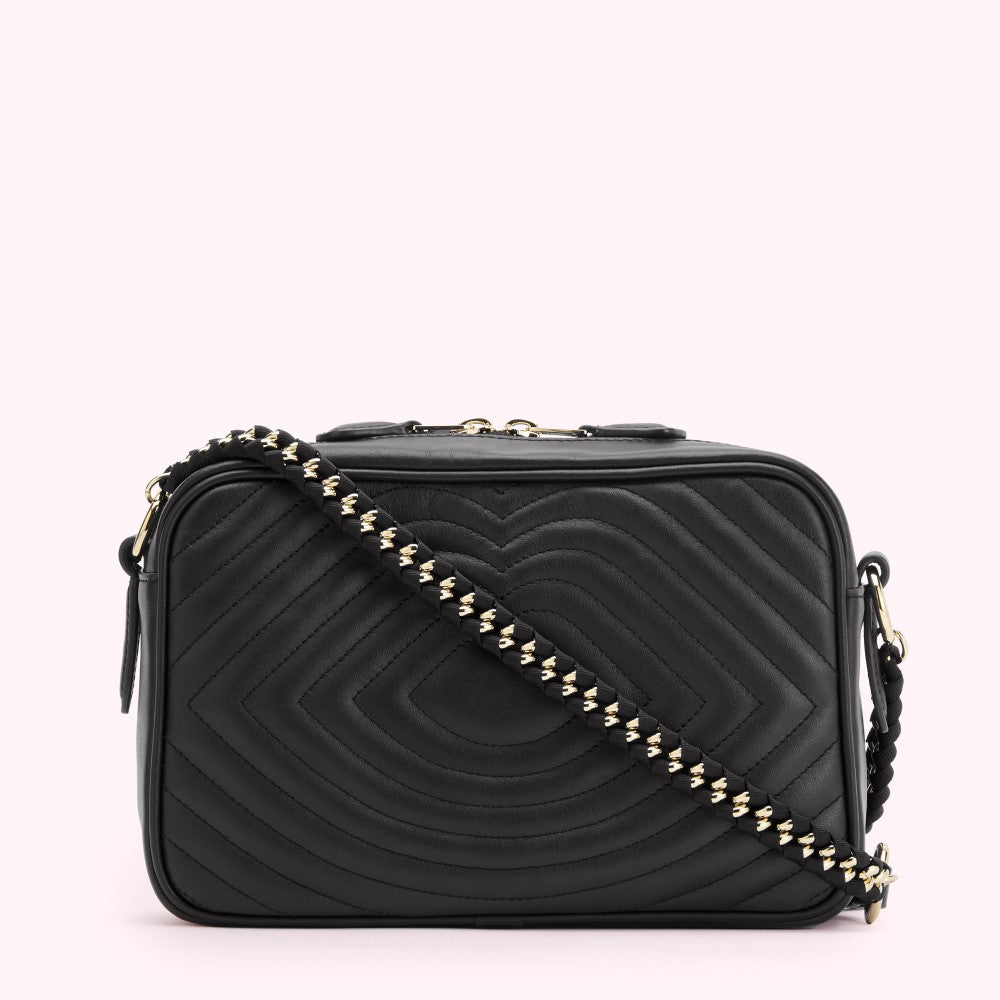 Buy Black Leather Quilted Chain Shoulder Bag from Next USA