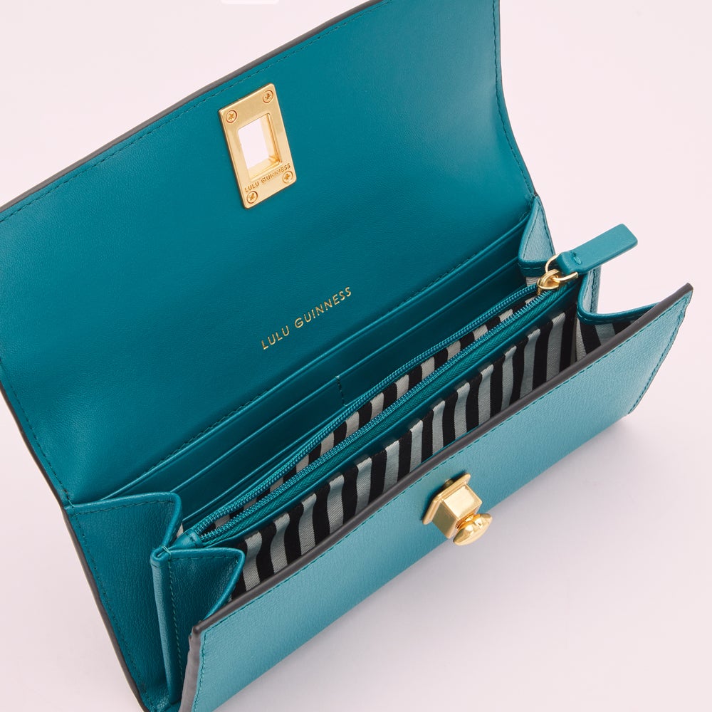 Emerald Lip Turnlock Lucia Wallet wallets Lulu Guinness
