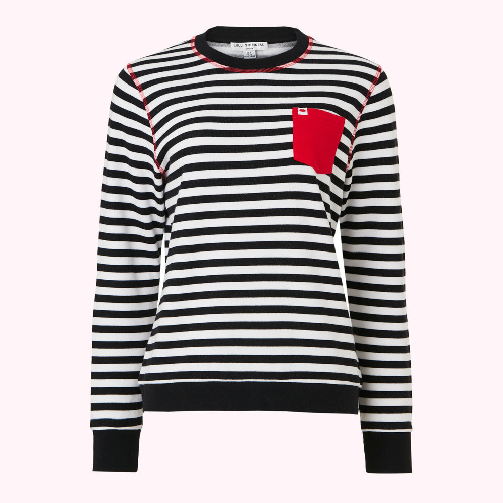 Striped Long Sleeve Pocket Sweater