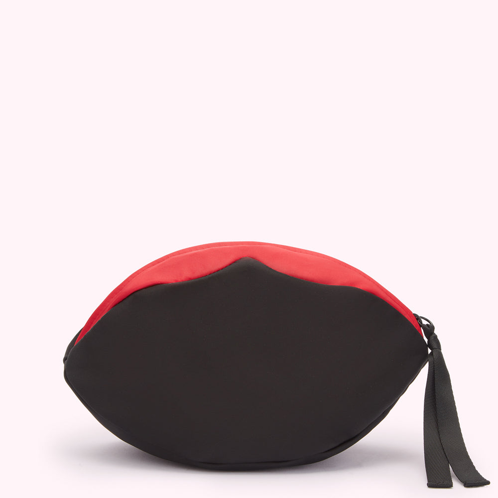 BLACK MULTI PUCKER UP LIPS COSMETIC BAG