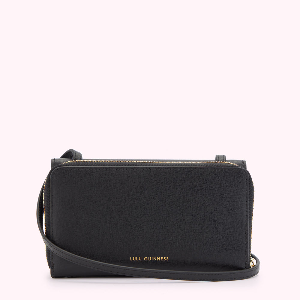 BLACK LEATHER DARIA CROSSBODY BAG