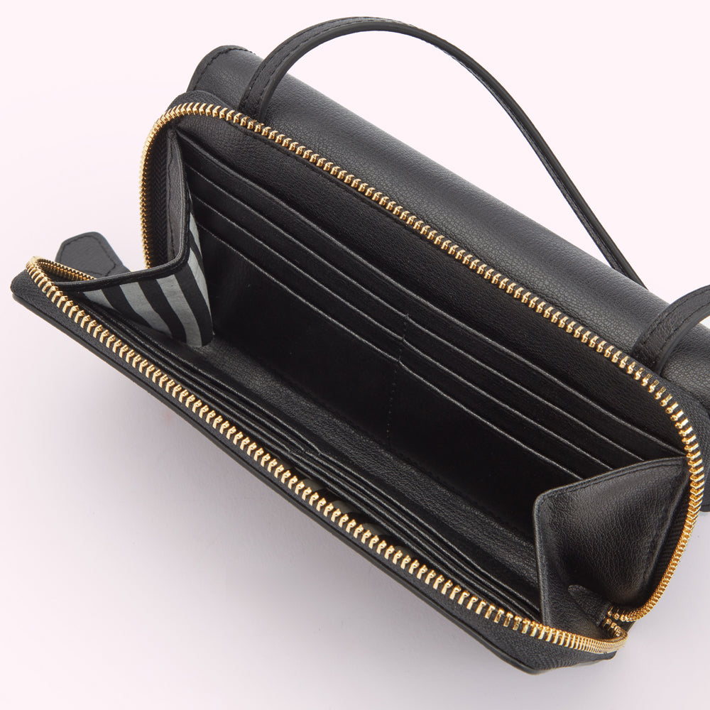 BLACK LEATHER DARIA CROSSBODY BAG