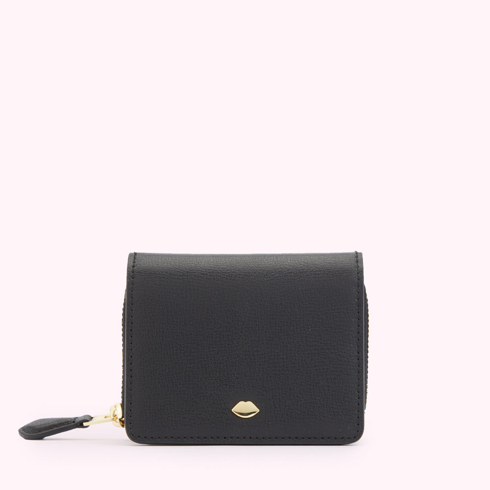 BLACK LEATHER PENNY WALLET