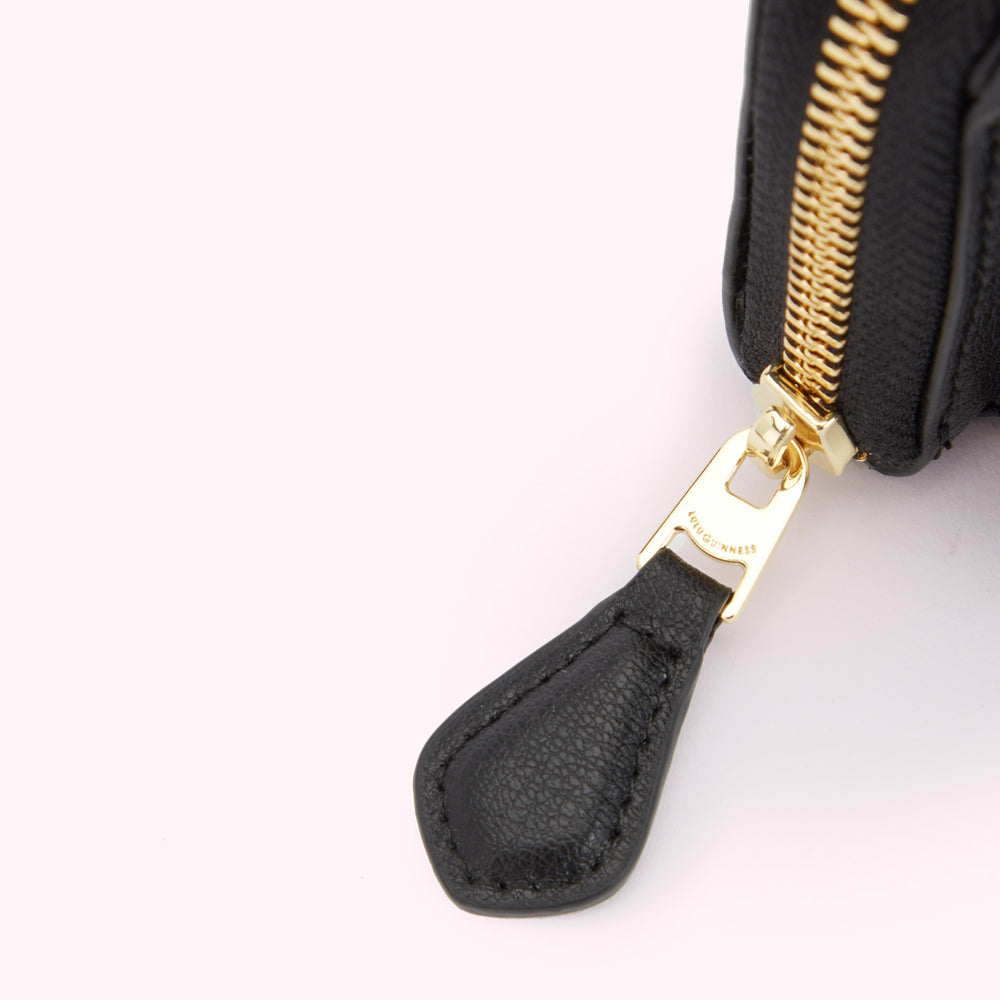 BLACK LEATHER PENNY WALLET