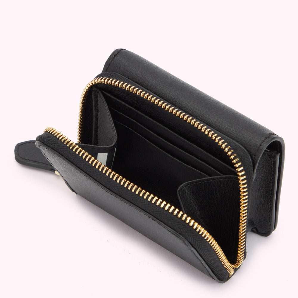 BLACK LEATHER PENNY WALLET