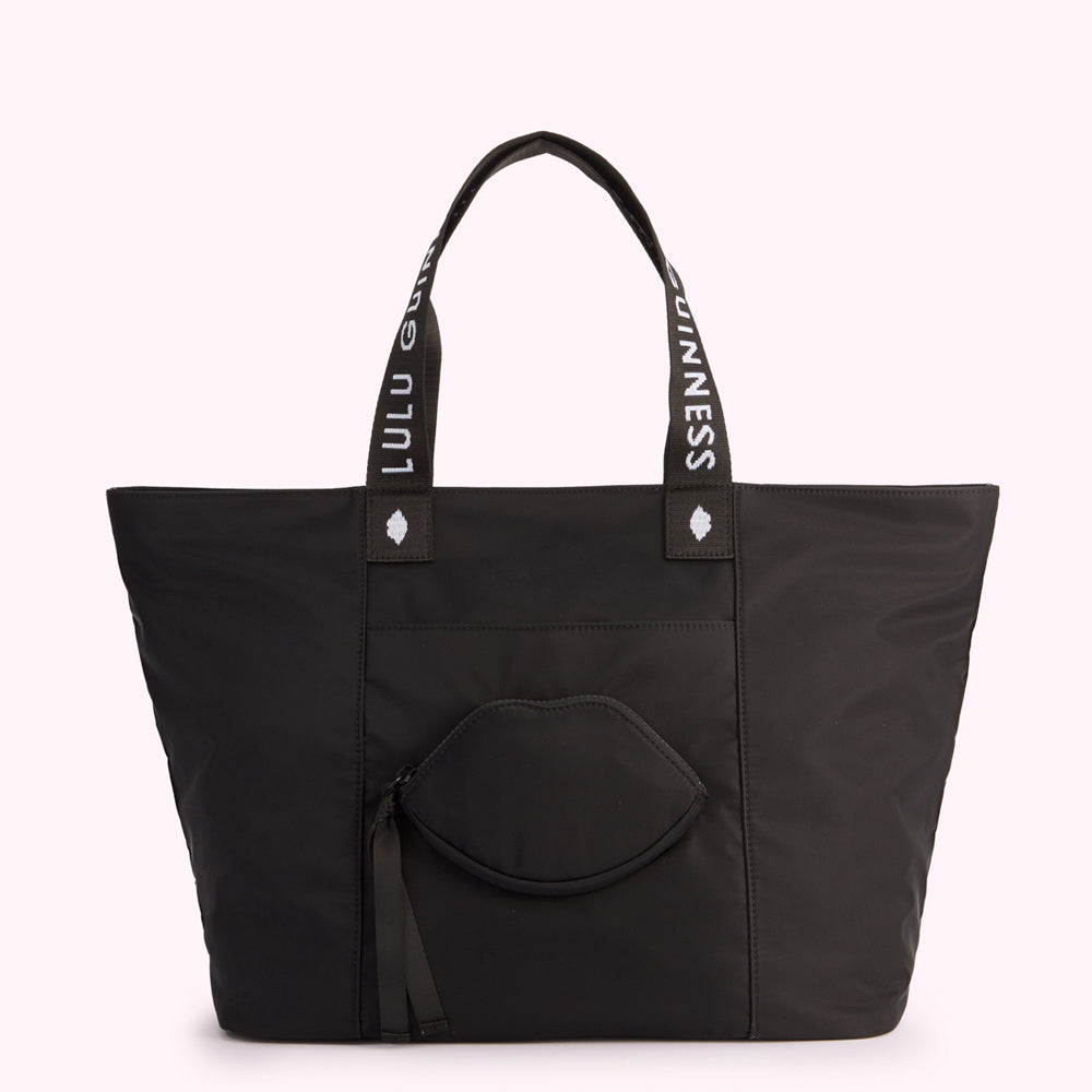 【Lulu Guiness】NYLON MACY TOTE BAG トートバッグ Black Nylon Macy Tote Bag | Lulu Guinness