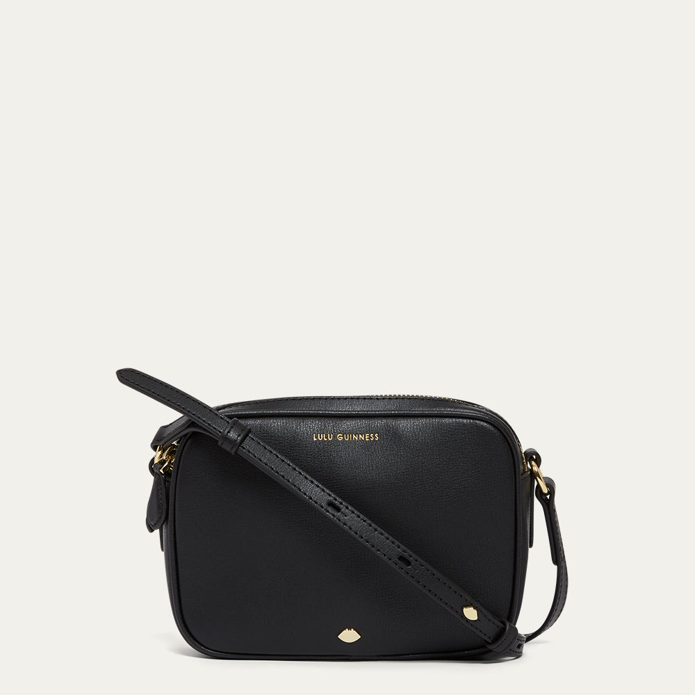 BLACK LEATHER COLE CROSSBODY BAG