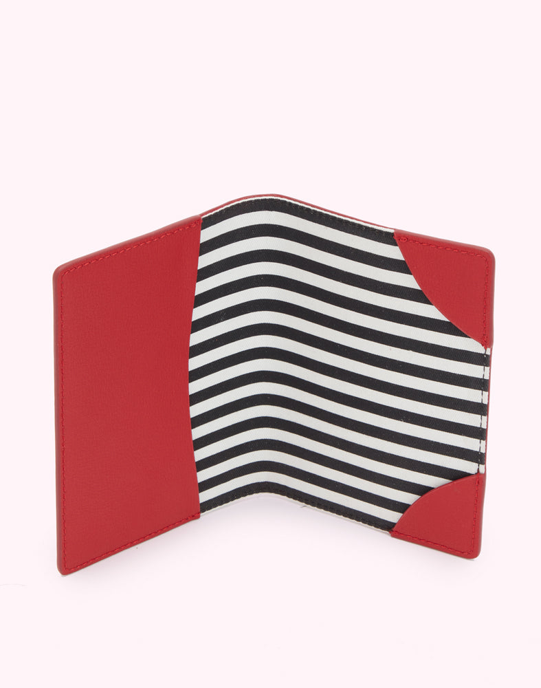 LULU RED UNION JACK LEATHER PASSPORT HOLDER