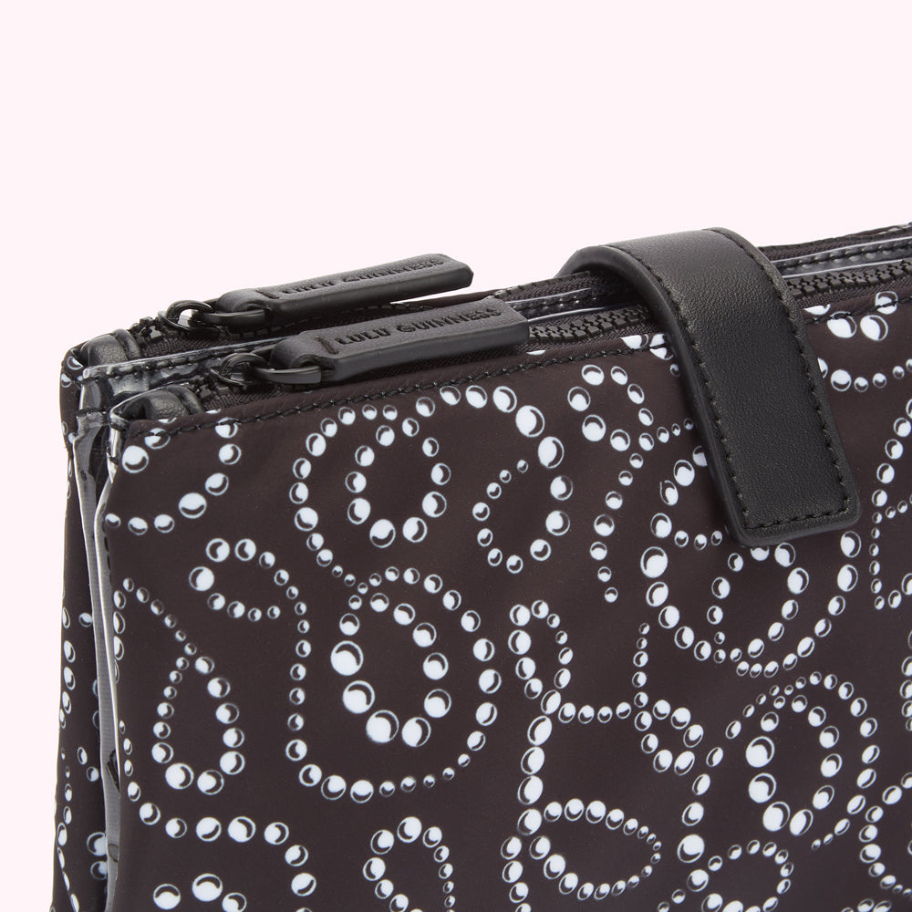 BLACK PEARL PRINT DOUBLE MAKEUP BAG