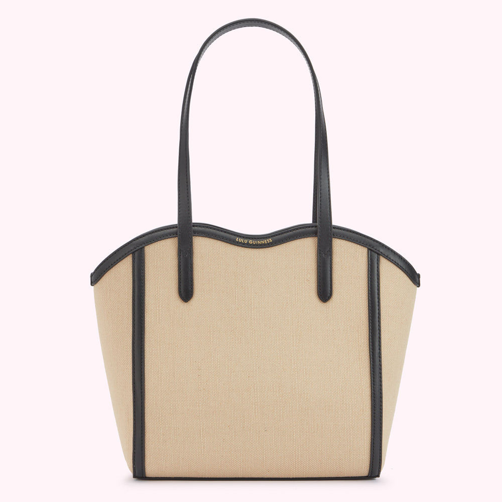 NATURAL JUTE CANVAS KATE TOTE BAG