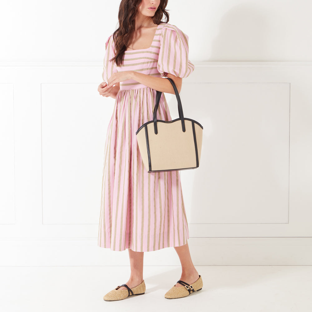 NATURAL JUTE CANVAS KATE TOTE BAG