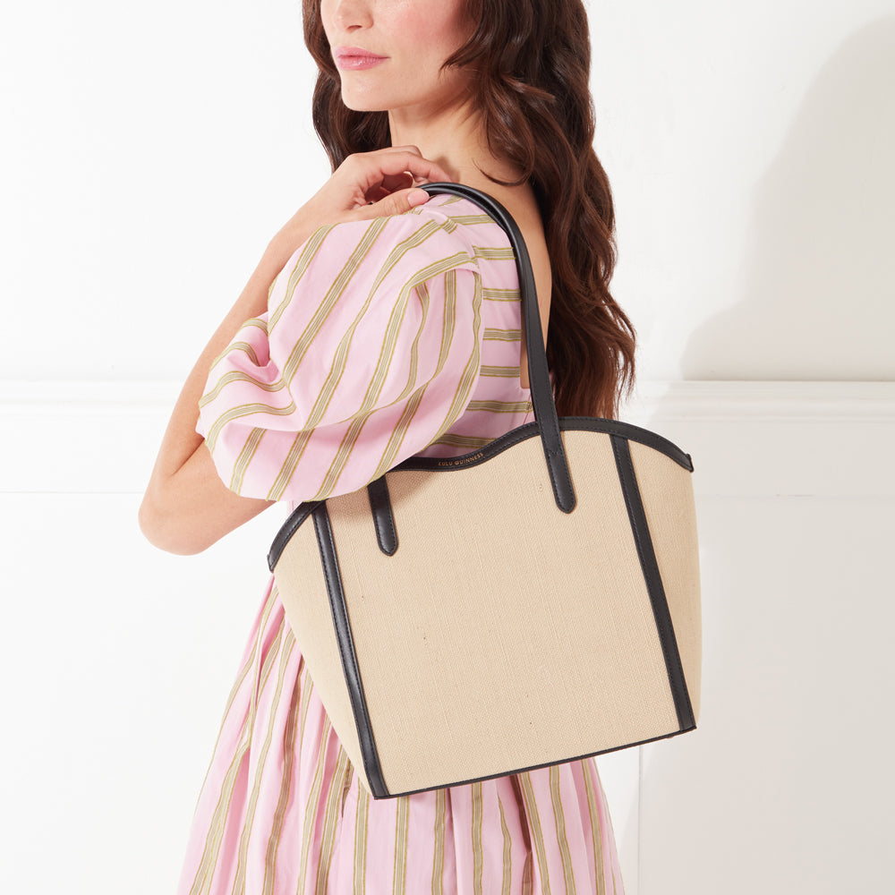 NATURAL JUTE CANVAS KATE TOTE BAG