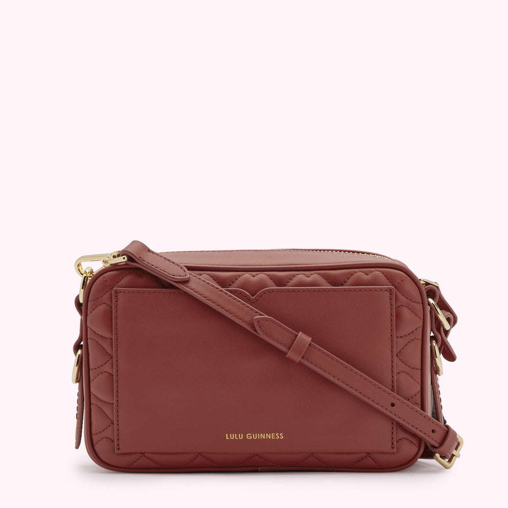 RUSSET QUILTED LIP LEATHER ASHLEY CROSSBODY BAG