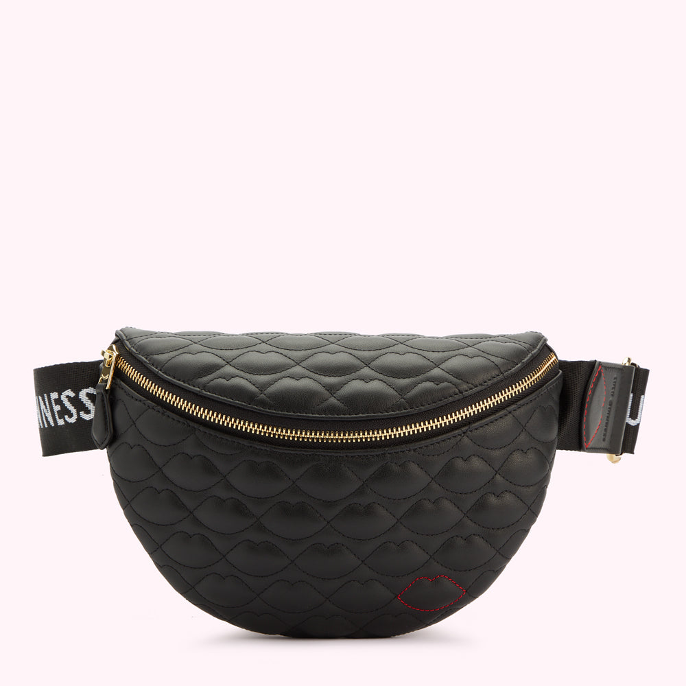 BLACK QUILTED LEATHER STEVIE BELT BAG