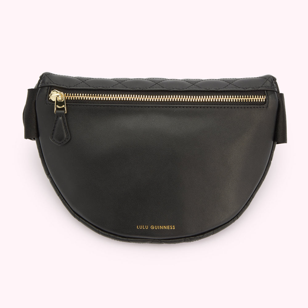 BLACK QUILTED LEATHER STEVIE BELT BAG