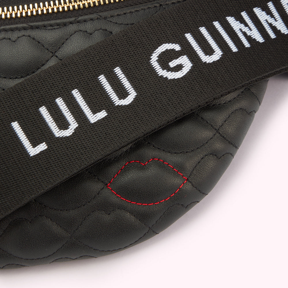 BLACK QUILTED LEATHER STEVIE BELT BAG