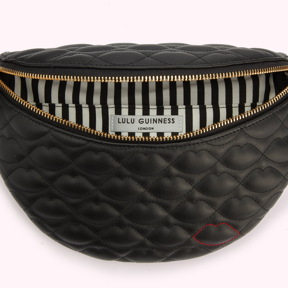 BLACK QUILTED LEATHER STEVIE BELT BAG