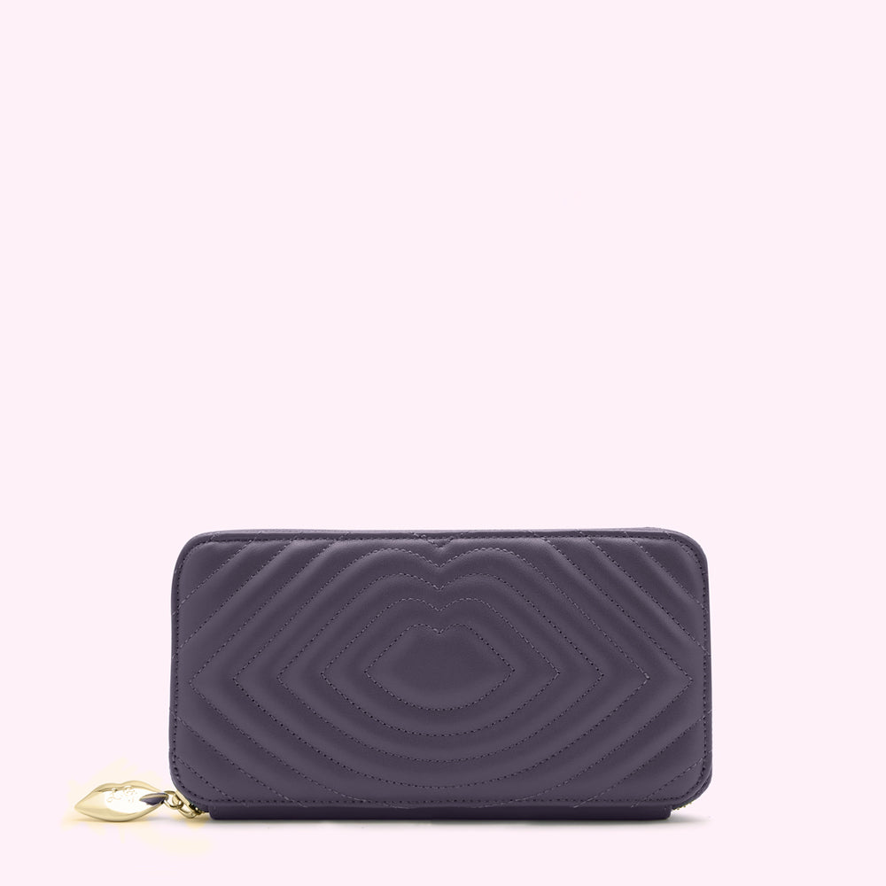 NIGHTSHADE LIP QUILTED LEATHER TANSY WALLET