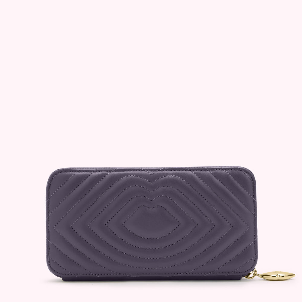 NIGHTSHADE LIP QUILTED LEATHER TANSY WALLET