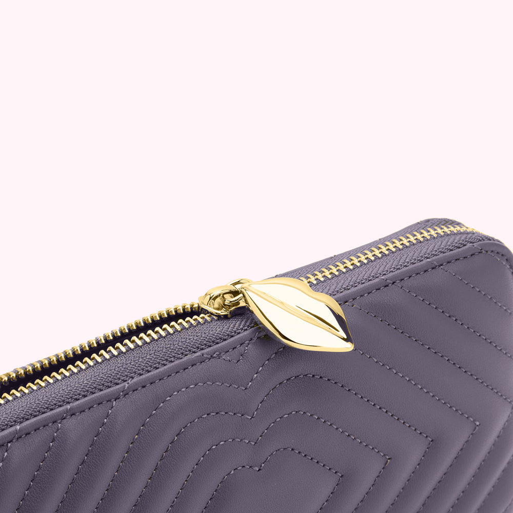 NIGHTSHADE LIP QUILTED LEATHER TANSY WALLET