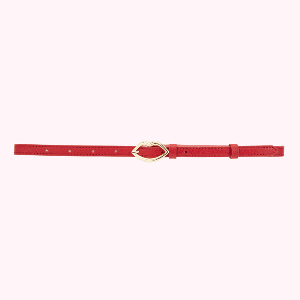 LULU RED LIP BUCKLE BELT