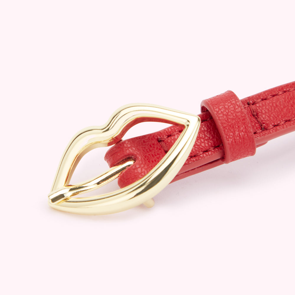 LULU RED LIP BUCKLE BELT