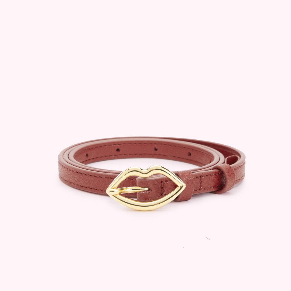 BROWN LIP BUCKLE BELT