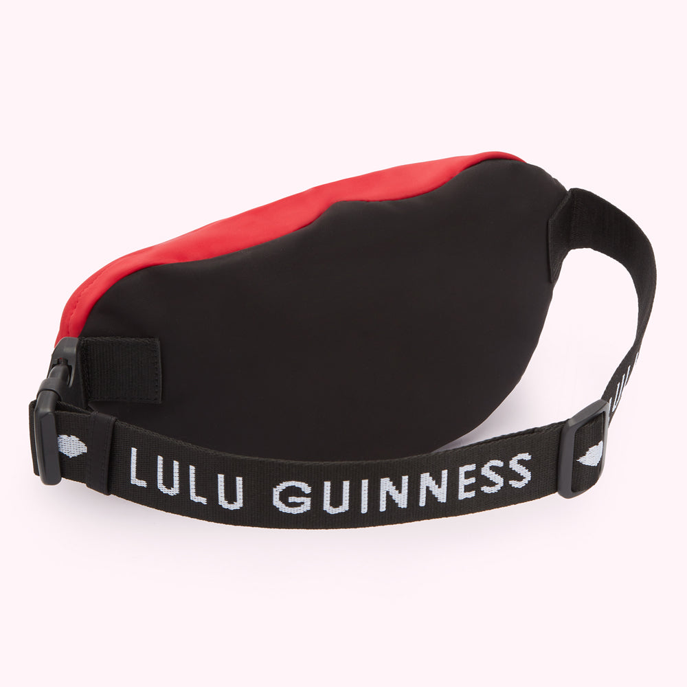 BLACK MULTI PUCKER UP LIPS BELT BAG