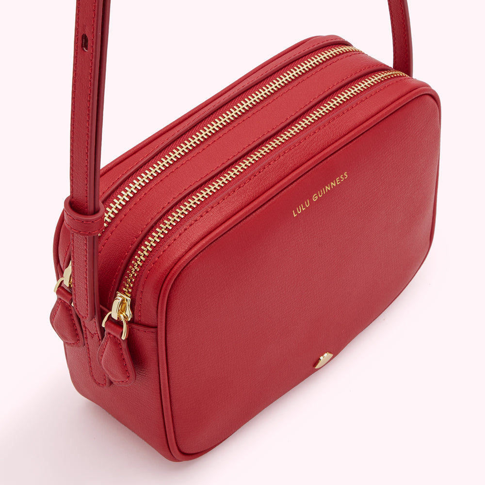 LULU RED LEATHER COLE CROSSBODY BAG