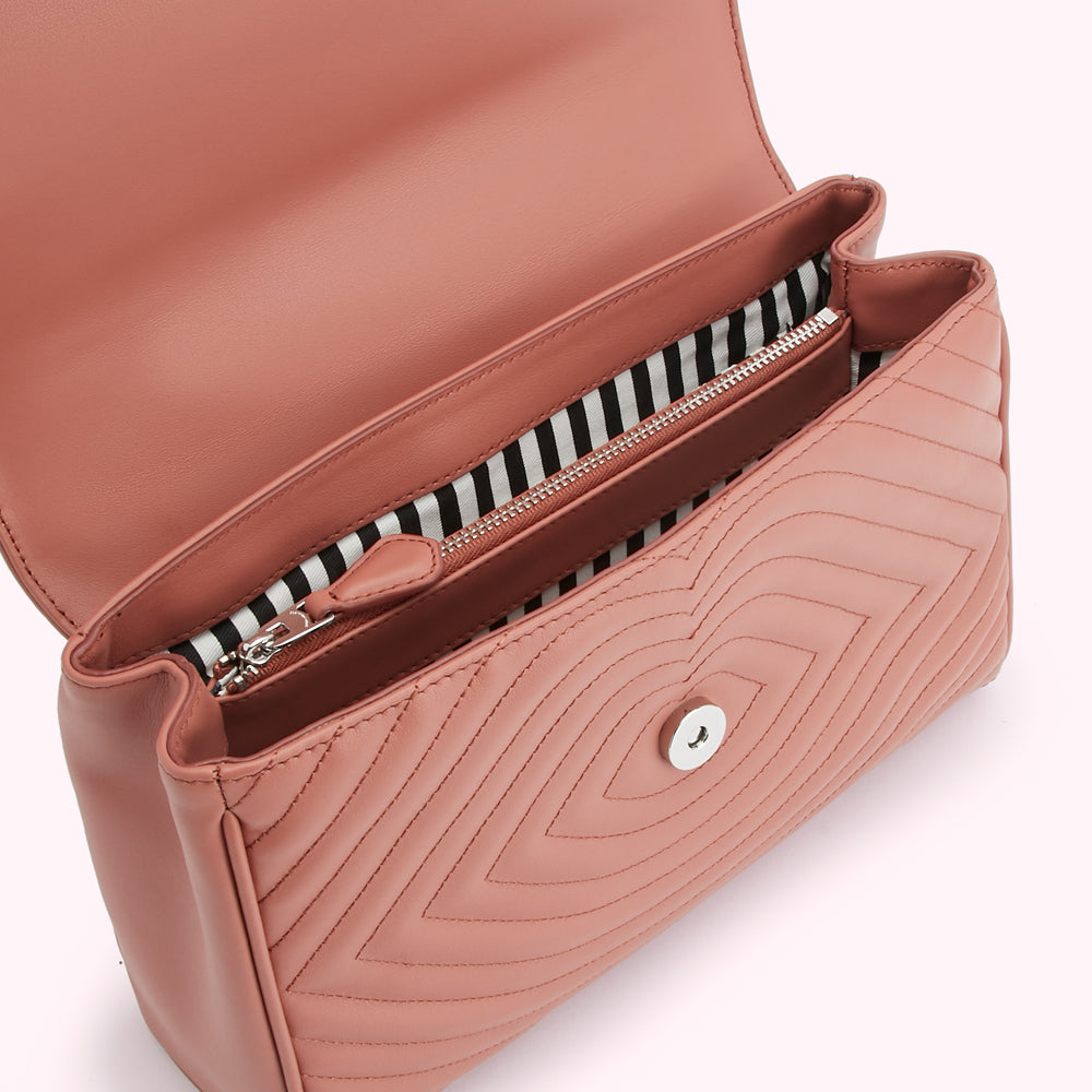 Agate Lip Ripple Quilted Leather Brooke Crossbody Bag