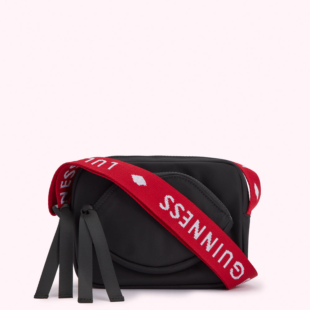 BLACK AND LULU RED PAM CROSSBODY BAG